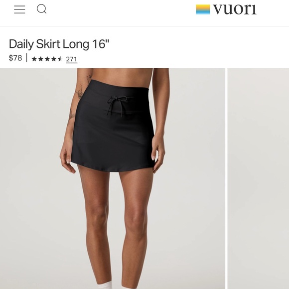 Vuori Black Athletic Skort with Built-In Shorts - Picture 2 of 8